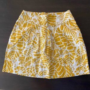 Loft Linen Blend Yellow Mini Skirt Sz 2P